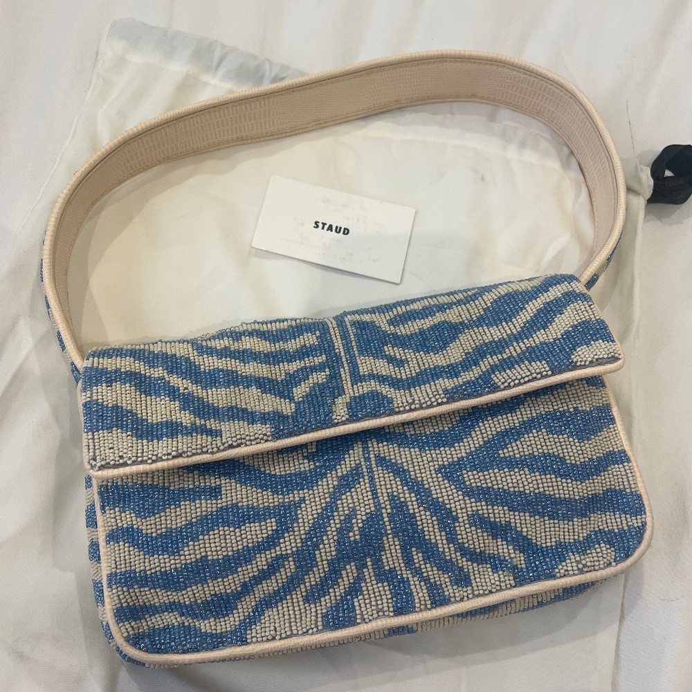 STAUD Embellished Zebra Bag
